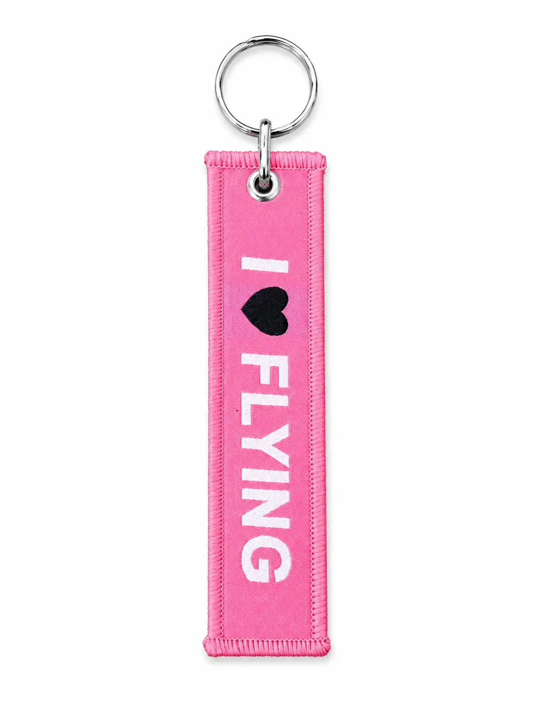 KUMAS ANAHTARLIK ( I LOVE FLYING + KISS ME ) - Açık Pembe