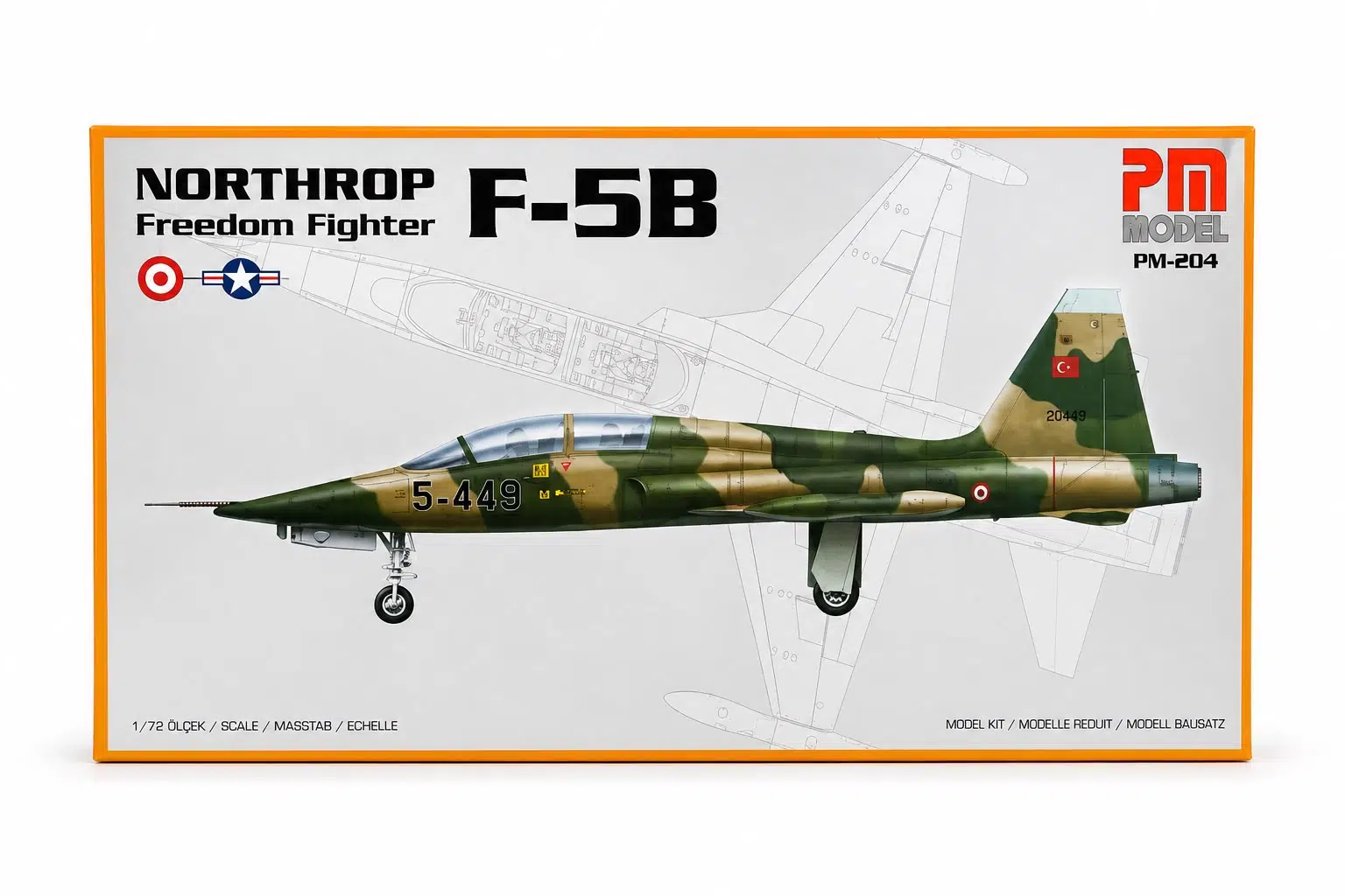 Northrop F-5 B Freedom Fighter PM Model Demonte Plastik Uçak Maket Kiti