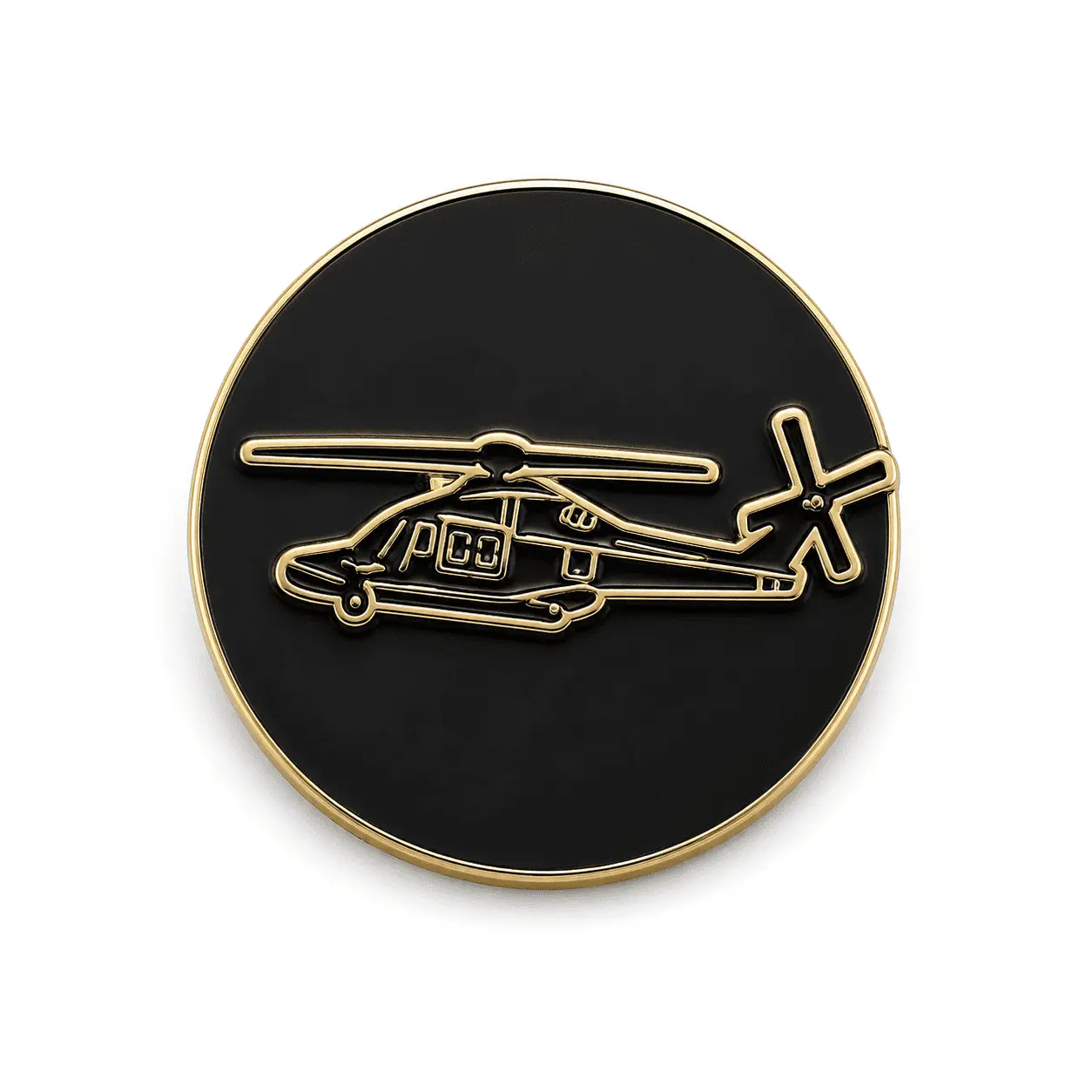 Pin Sivil Helikopter Gold