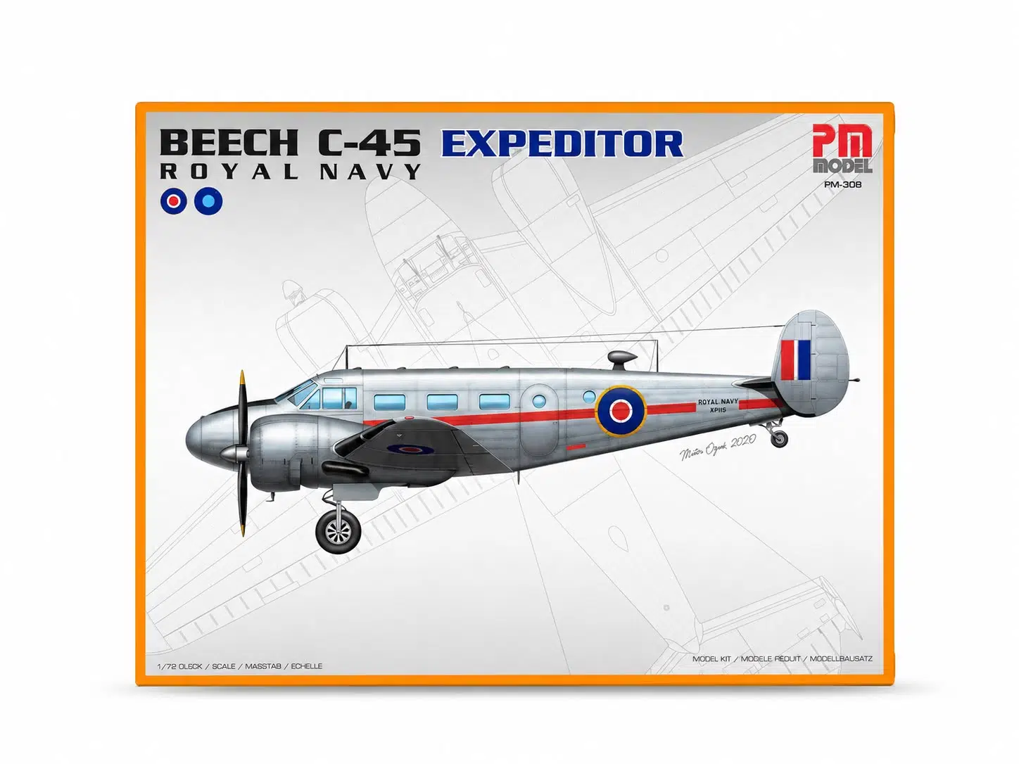 Pm Model Beechcraft C-45 Expeditor Royal Navy Plastik Uçak Maket Kiti