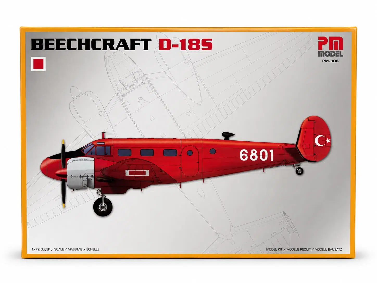 PM Model Beechcraft D-18S Yolcu-Yük Uçağı Plastik Uçak Maket Kiti