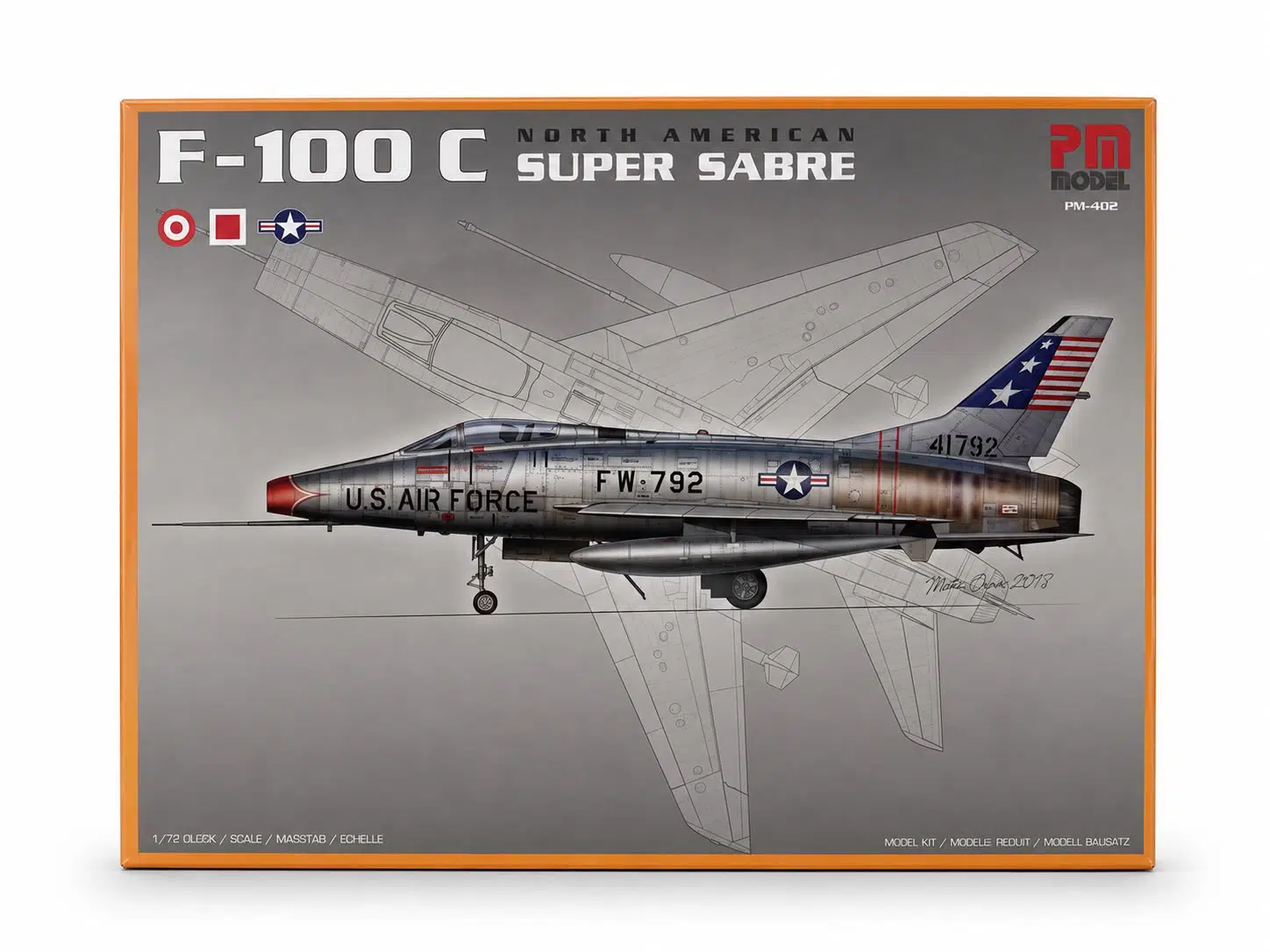 PM Model North American F-100 C Super Sabre Avcı-Bombardıman Uçağı Plastik Maketi