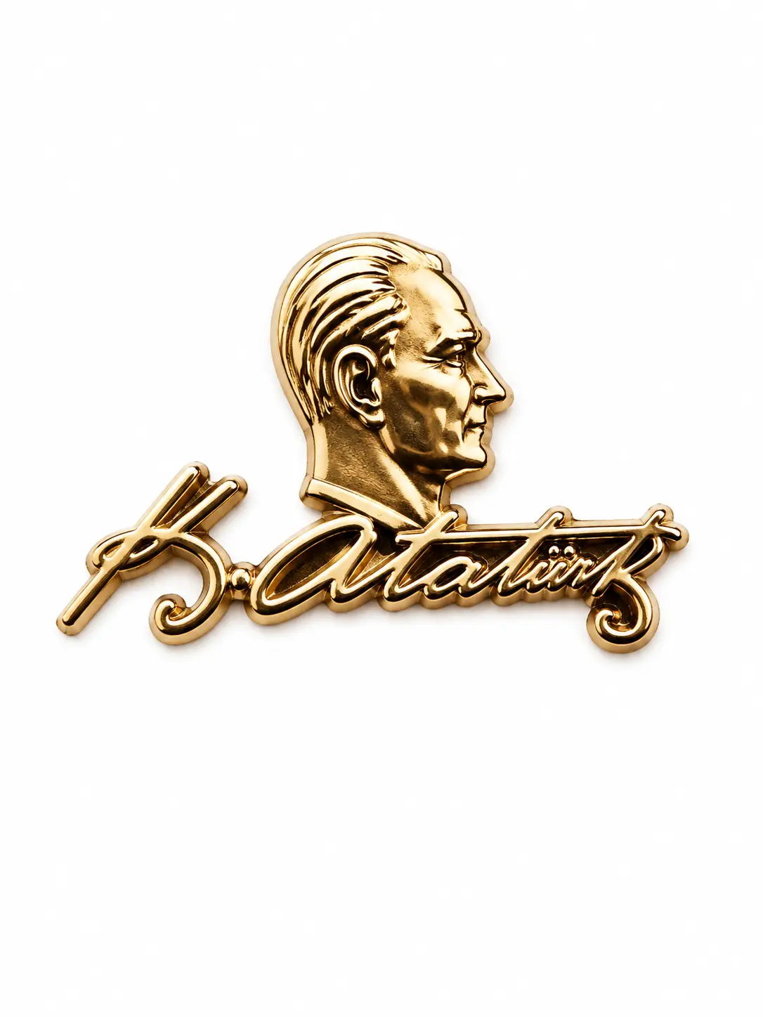 Rozet Atatürk İmza Büst - Sarı